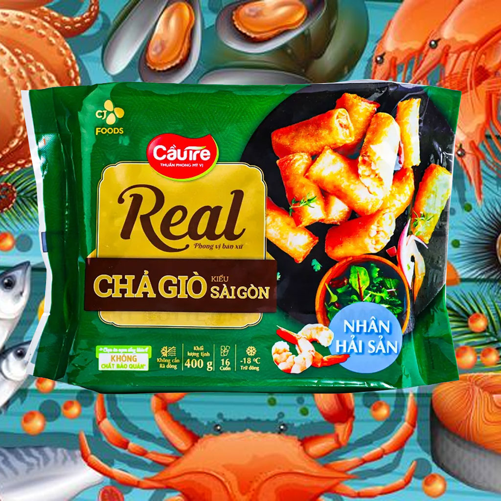 Chả giò kiểu Sài Gòn Real hải sản Cầu Tre 400g