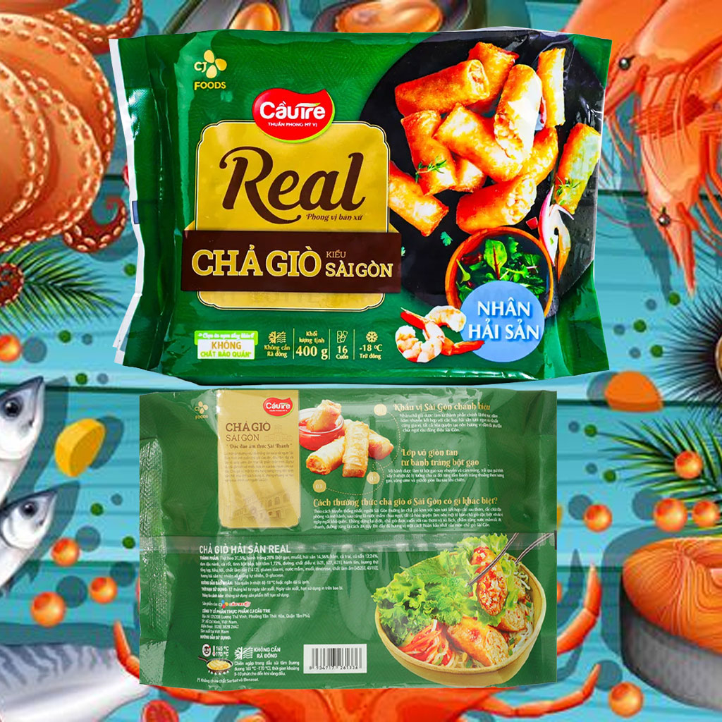 Chả giò kiểu Sài Gòn Real hải sản Cầu Tre 400g