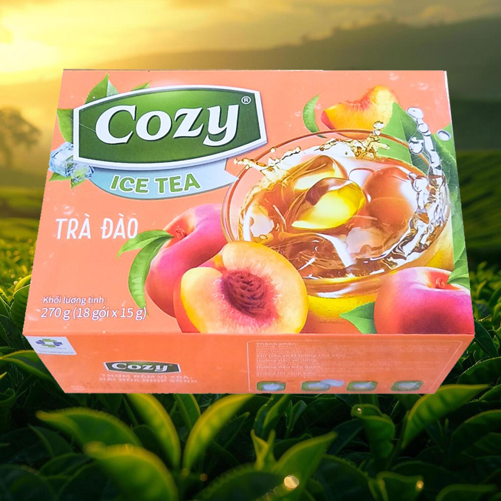 Trà hương đào hòa tan Cozy Ice Tea 270g (18 gói x 15g)