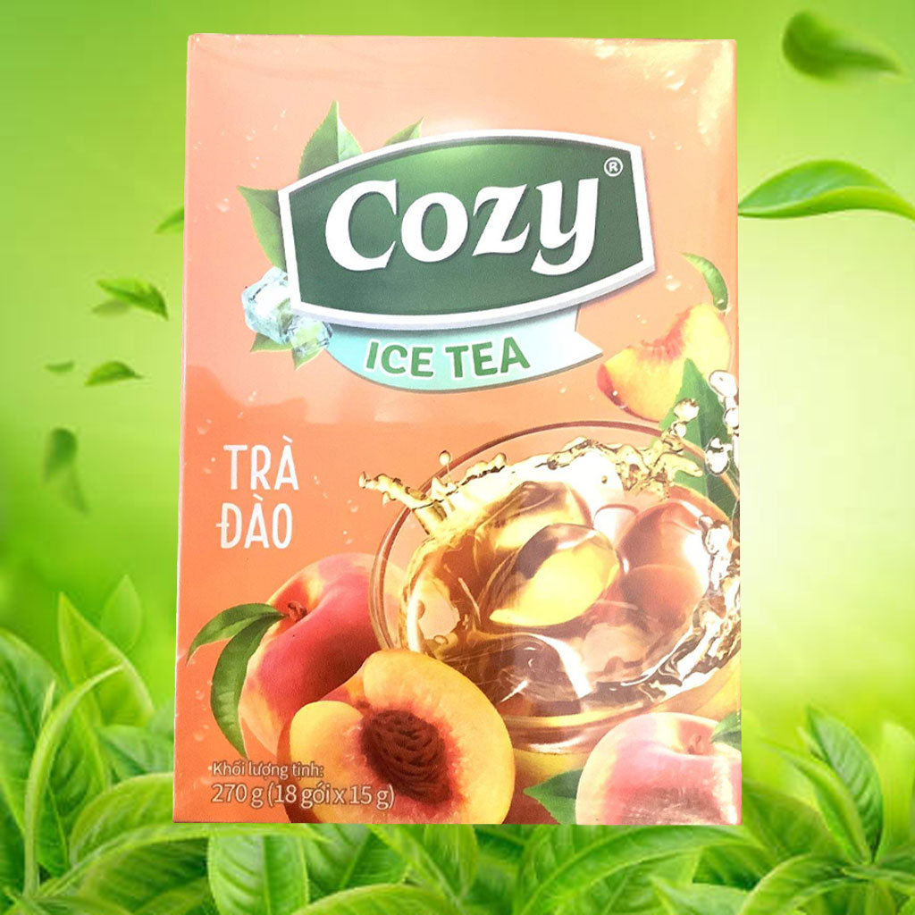 Trà hương đào hòa tan Cozy Ice Tea 270g (18 gói x 15g)
