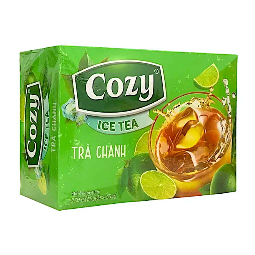 Trà Cozy Ice Tea hương chanh hộp 270g (18 gói x 15g)