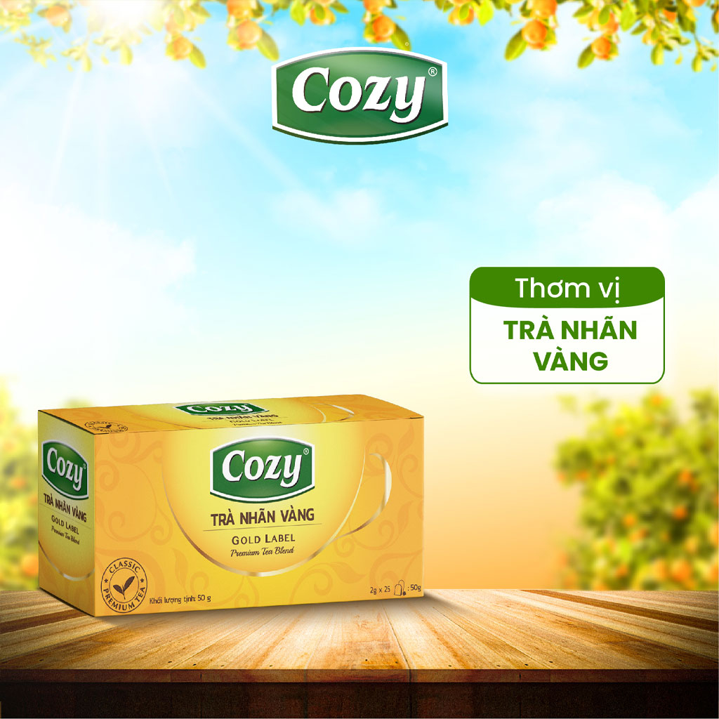 Trà đen Cozy Nhãn Vàng 50g (25 túi x 2g)