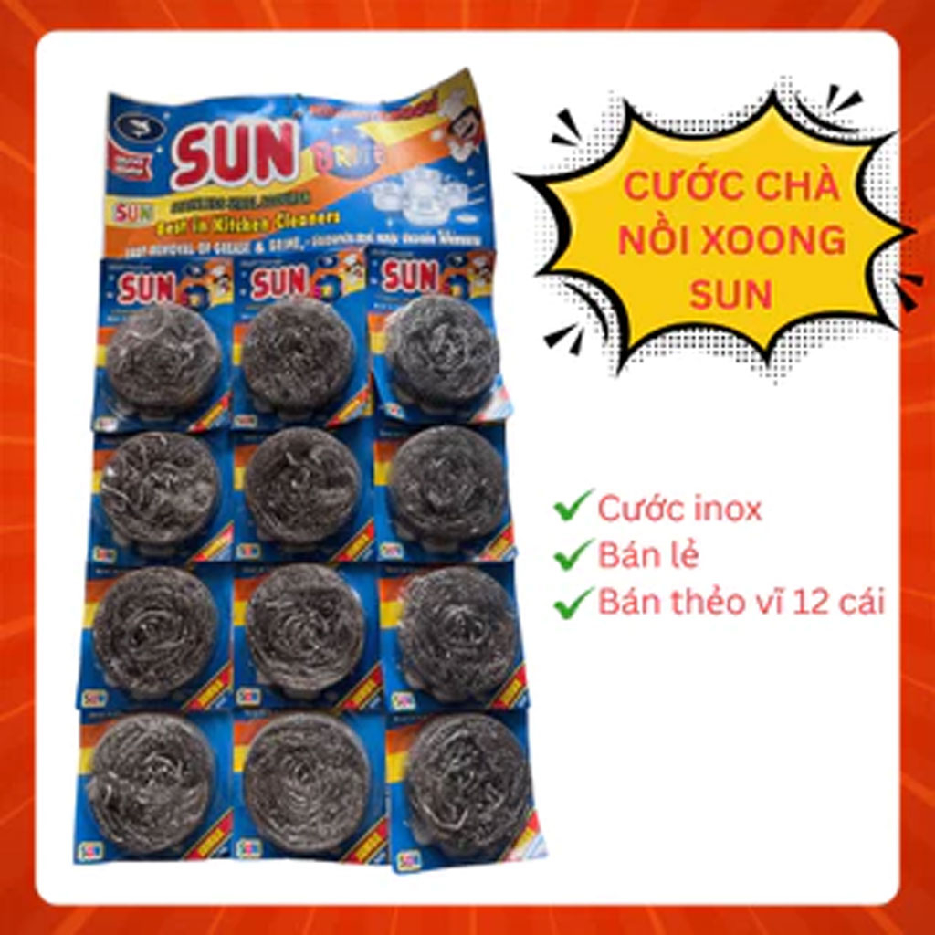 Cước kẽm chùi nồi vĩ 12 miếng