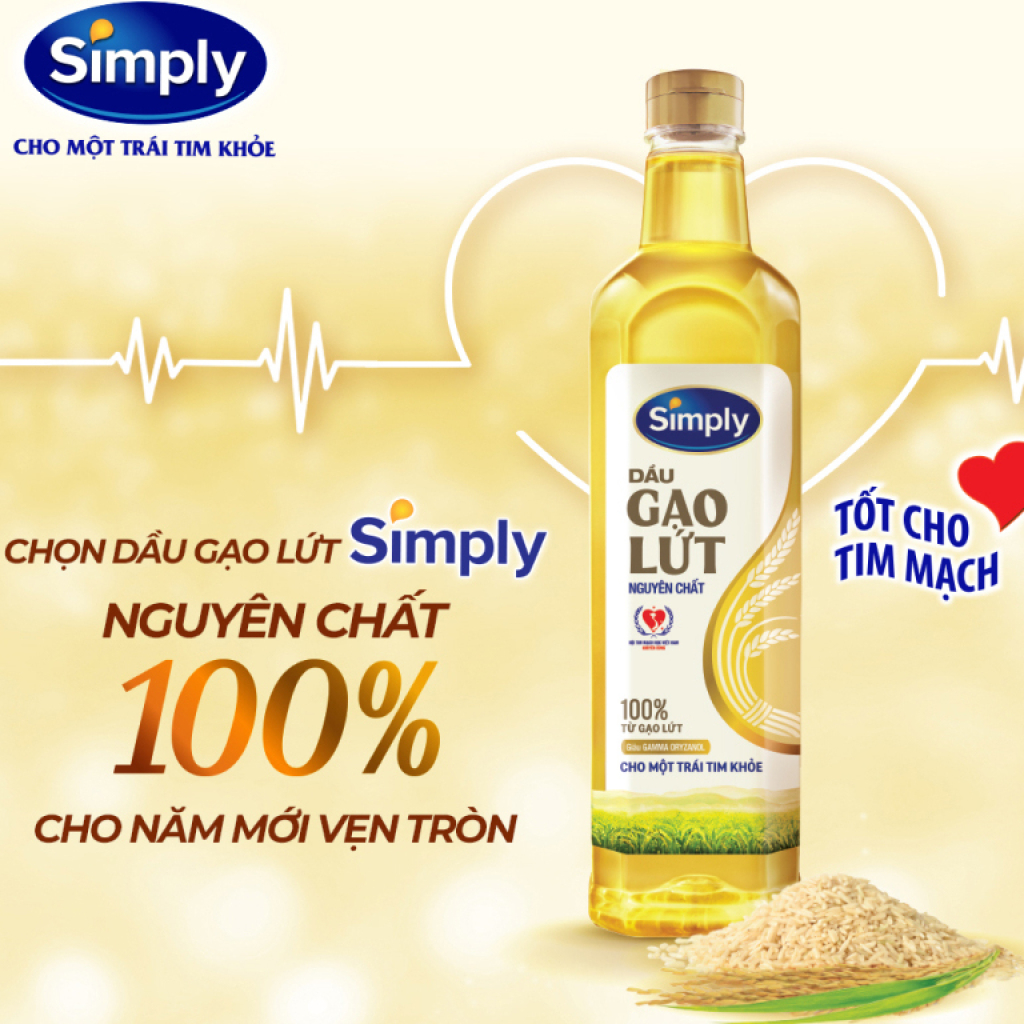 Dầu gạo lứt nguyên chất Simply 1L