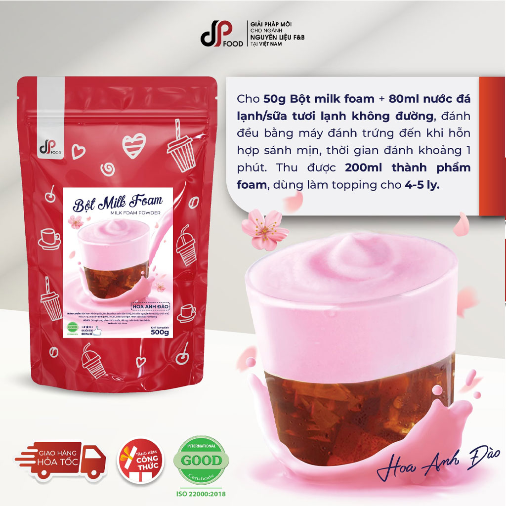 Bột Milk Foam Hoa Anh Đào DPFood 500g