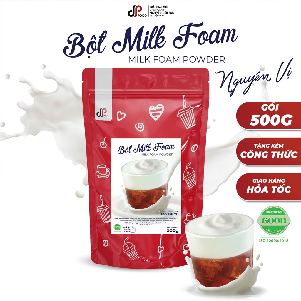 Bột milk foam nguyên vị DPFood 500g