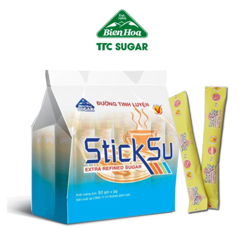 Đường que Sticksu Biên Hòa 300g (50 que x 6gr)