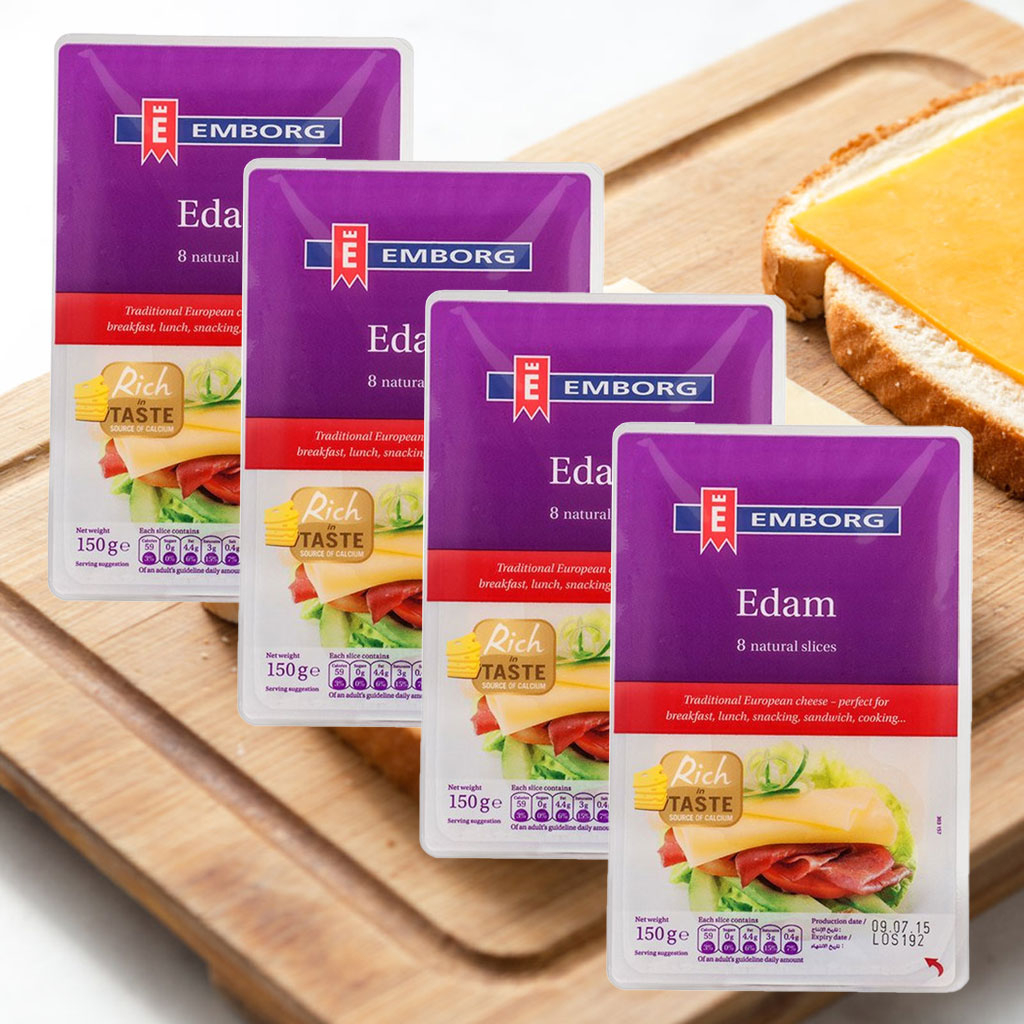 Phô mai lát Emborg Edam Slices 150g F122838