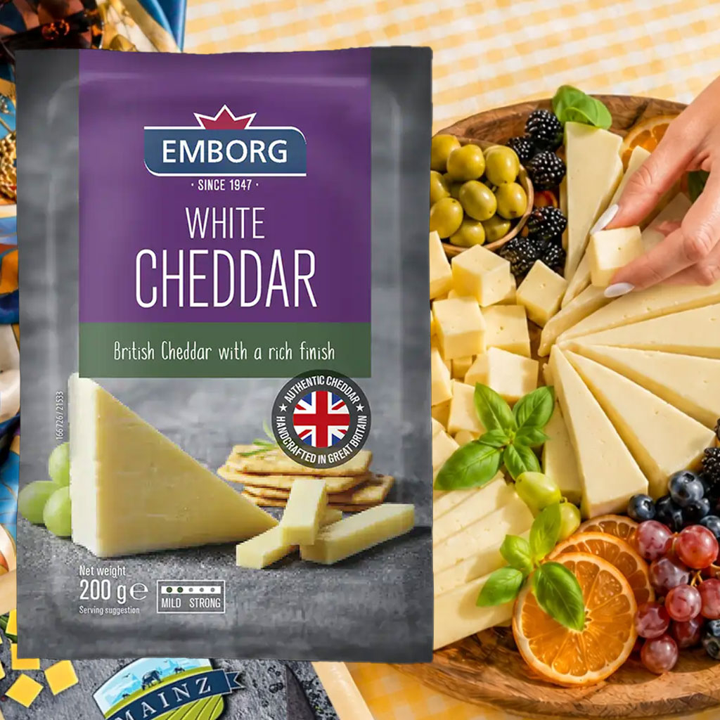 Phô mai trắng Emborg White Cheddar khối 200g F122846