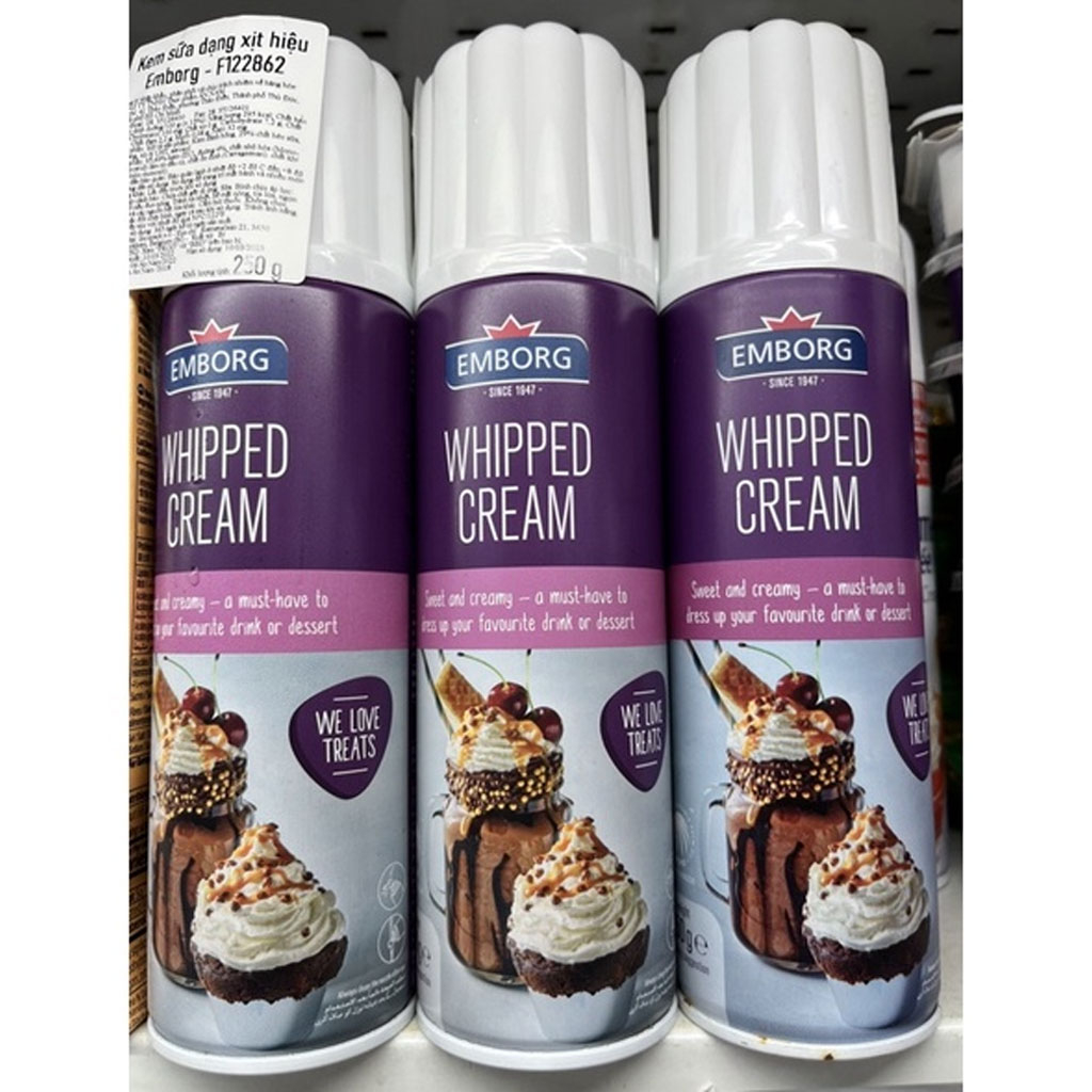 Kem sữa đánh sẵn Emborg Whipped Cream 250ml F122862