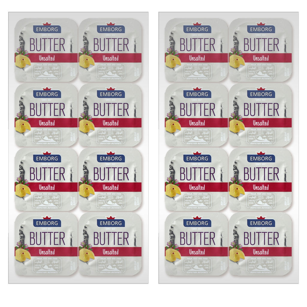 Bơ lạt Emborg Butter Unsalted vĩ 64g 8 viên 8g F122864