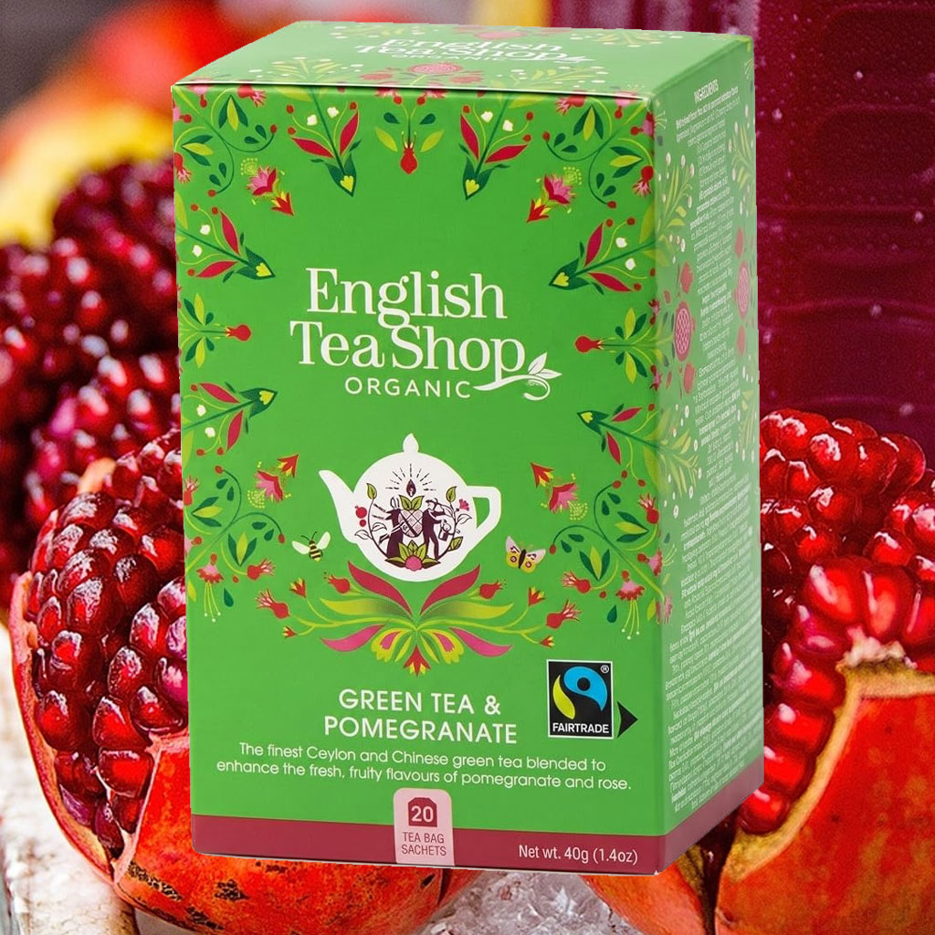 Trà xanh lựu English Tea Shop Organic Green Tea Pomegranate 40g mã B130302