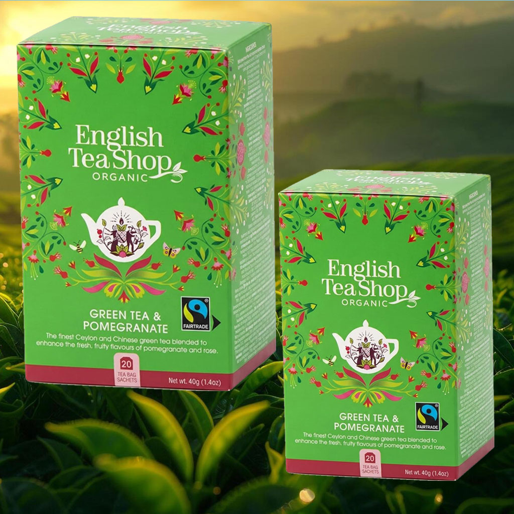 Trà xanh lựu English Tea Shop Organic Green Tea Pomegranate 40g mã B130302