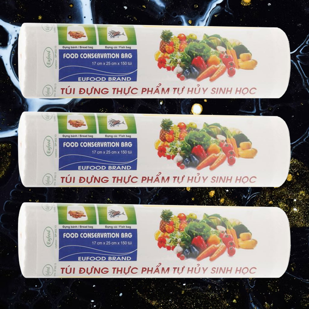 Túi đựng thực phẩm Eufood tự hủy sinh học 17cm x 25cm x 150 cái