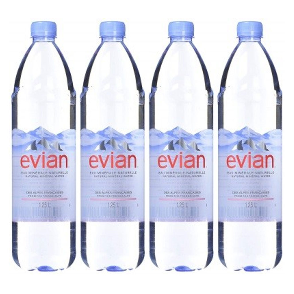 Nước khoáng thiên nhiên Evian chai nhựa 1.25L B130332