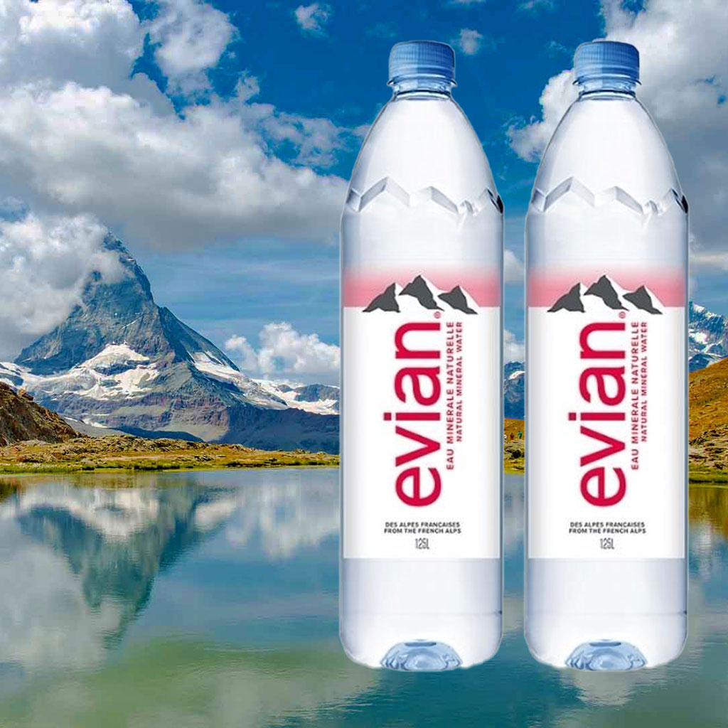 Nước khoáng thiên nhiên Evian chai nhựa 1.25L B130332