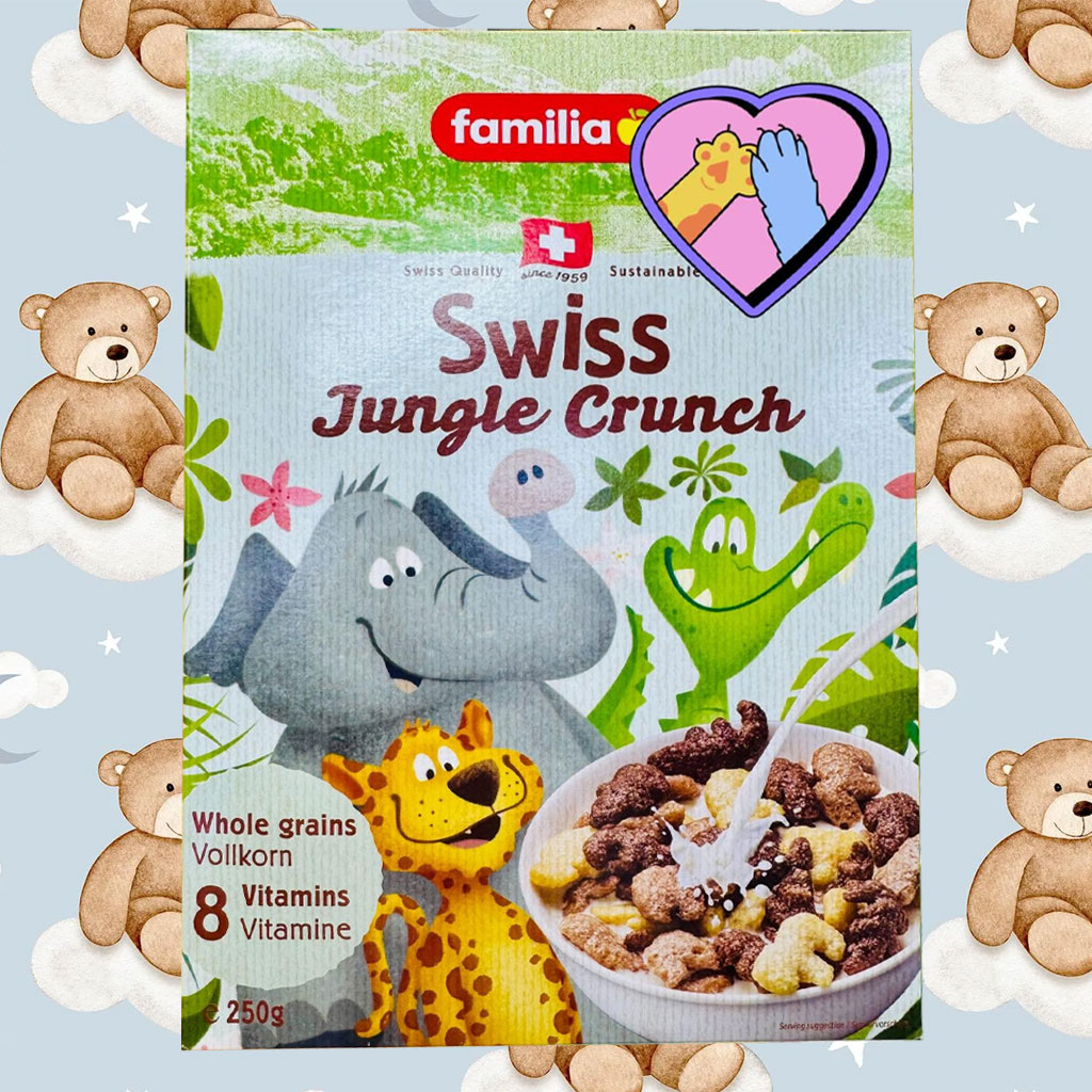Ngũ cốc sôcôla, vani và mật ong hình thú cho trẻ em Familia 250g F122094