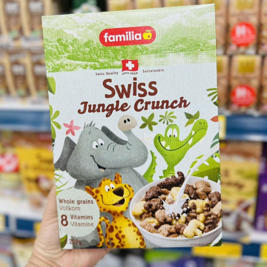 Ngũ cốc sôcôla, vani và mật ong hình thú cho trẻ em Familia 250g F122094