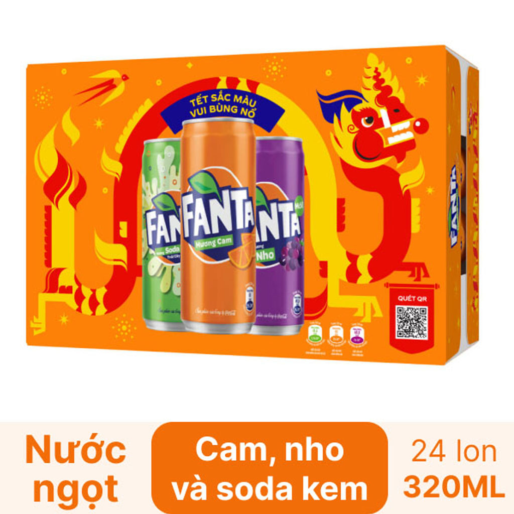 Nước ngọt Fanta 320ml thùng 24lon