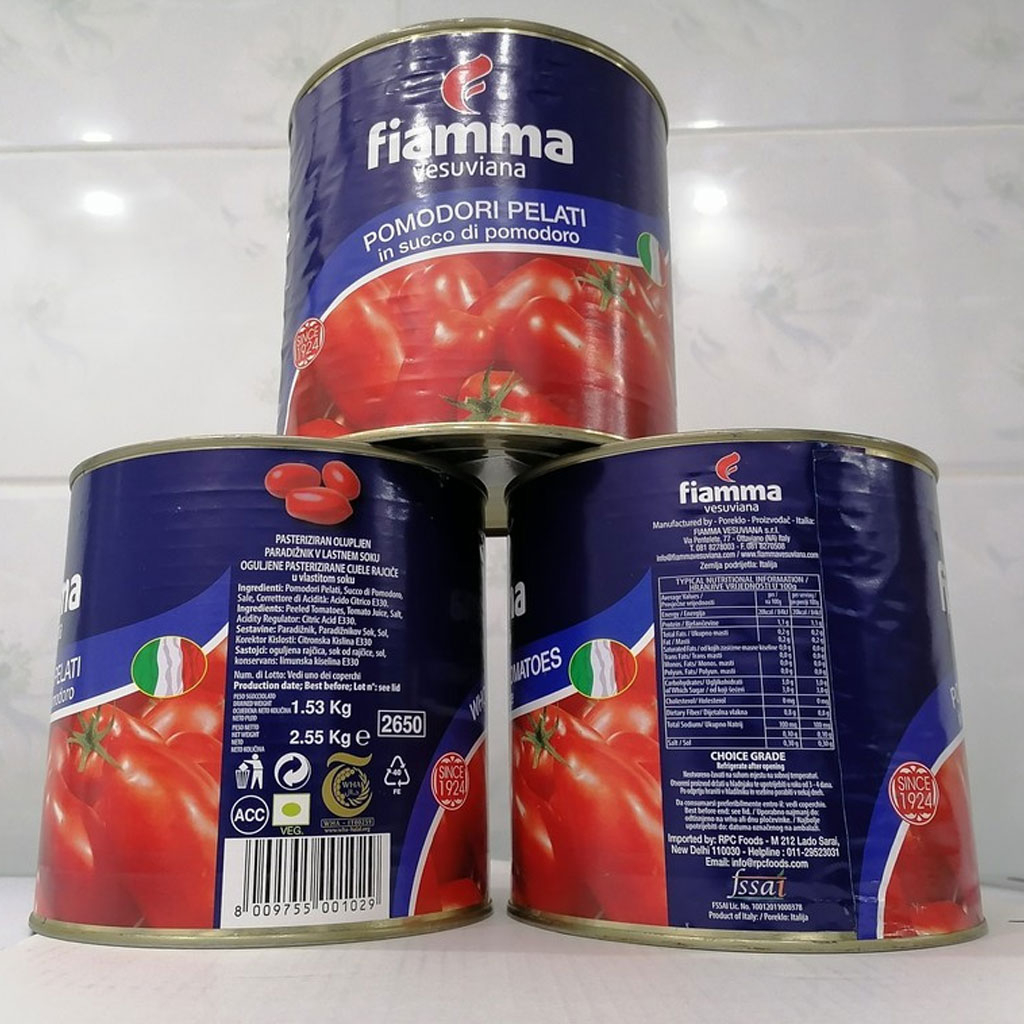 Cà chua bóc vỏ Fiamma Whole Peeled Tomatoes 2.55kg