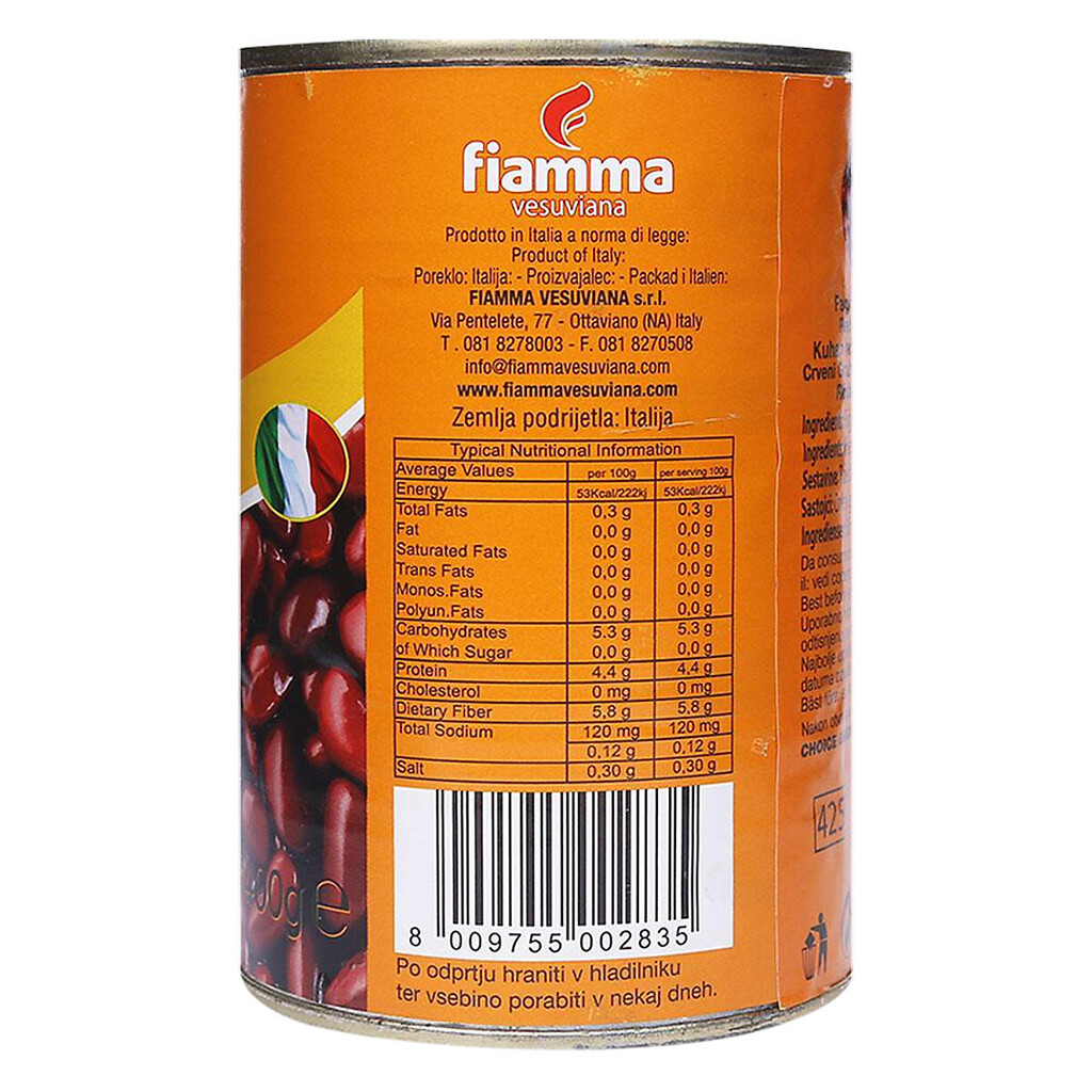 Đậu đỏ ngâm Fiamma Red Kidney Beans 400g