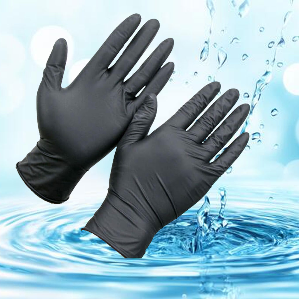 Găng tay y tế không bột đen size M