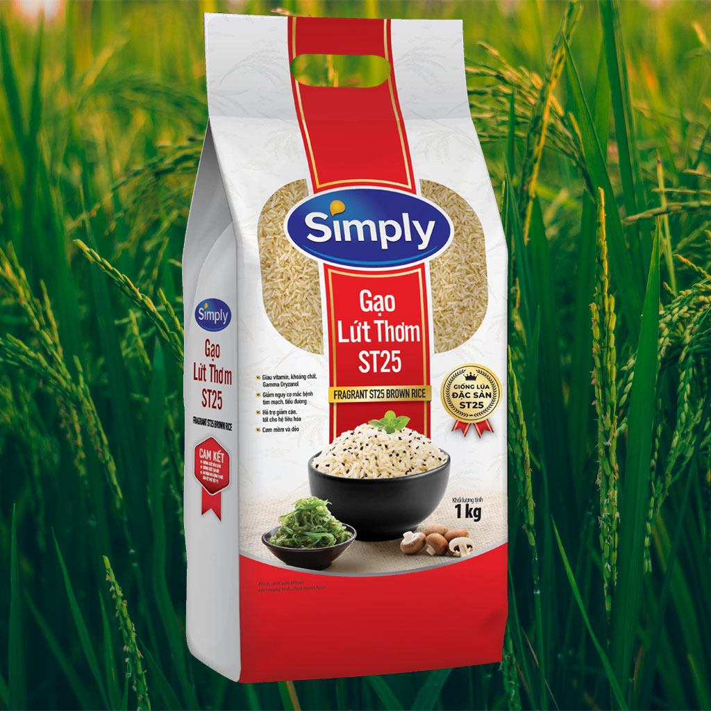 Gạo Lứt Thơm ST25 Simply 1kg