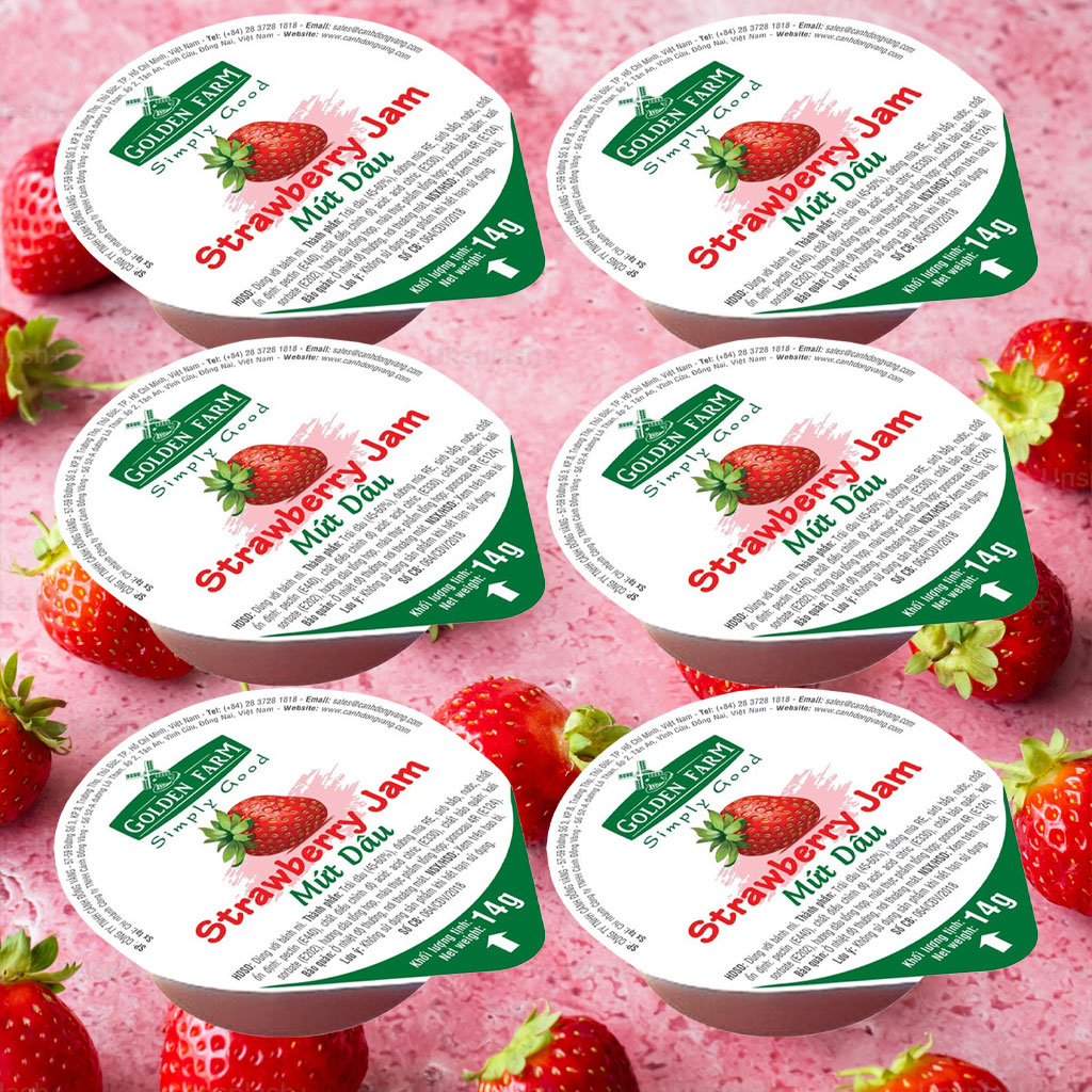 Mứt Dâu Golden Farm lốc 20 vĩ 14gr