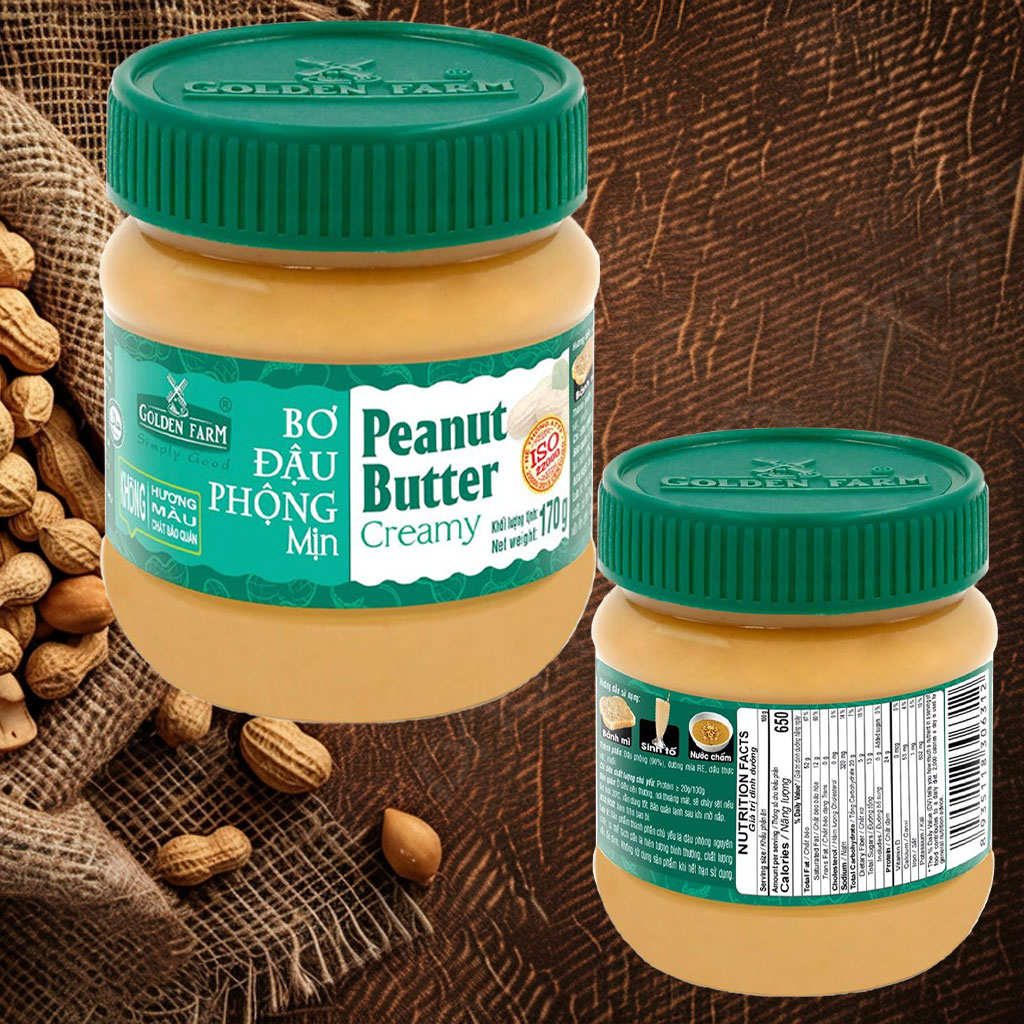 Bơ đậu phụng mịn Golden Farm Peanut Butter Creamy 170gr