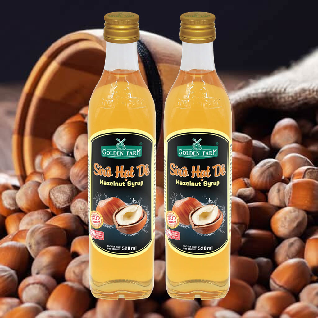 Sirô Hạt Dẻ Golden Farm Hazelnut Syrup 520ml