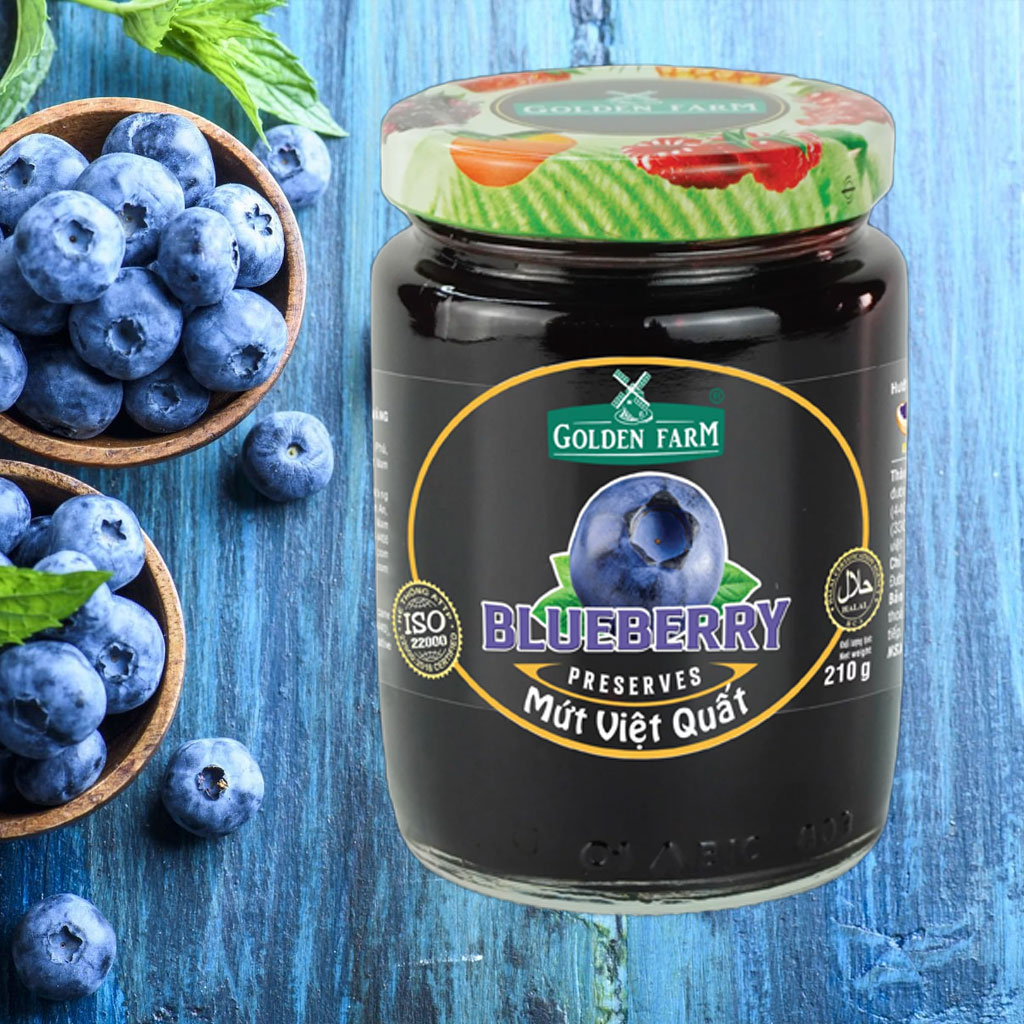 Mứt việt quất Golden Farm Blueberry Preserves 210g