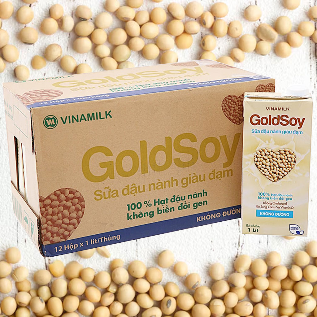 Sữa đậu nành không đường Vinamilk Goldsoy 1L