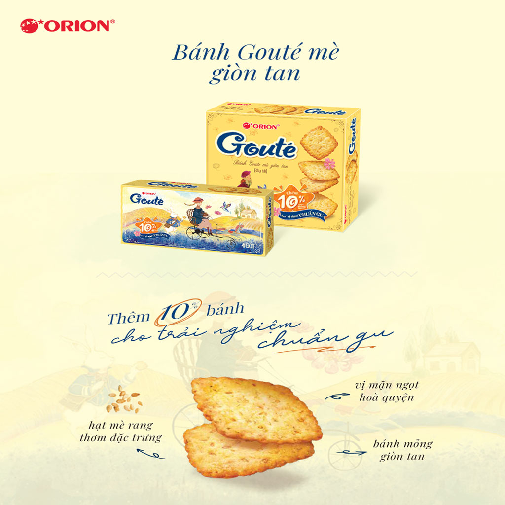 Bánh quy mè giòn Gouté hộp 396gr (10 gói 39.6gr)