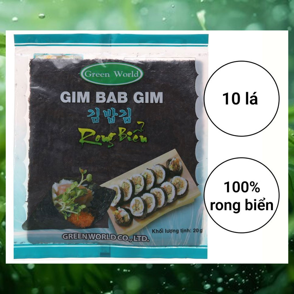 Lá Rong biển cuộn cơm Green World gói 20g