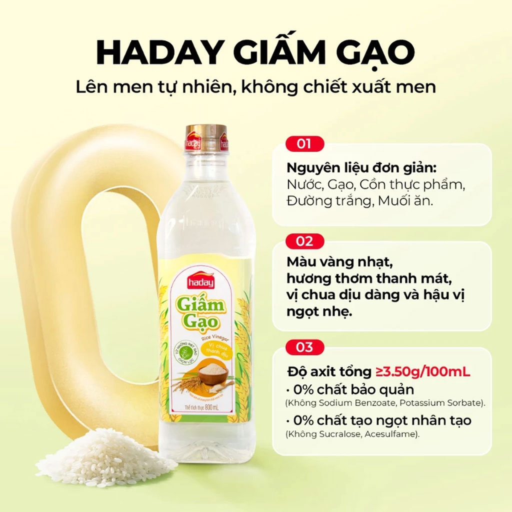 Giấm gạo Hải Thiên chai 800 ml