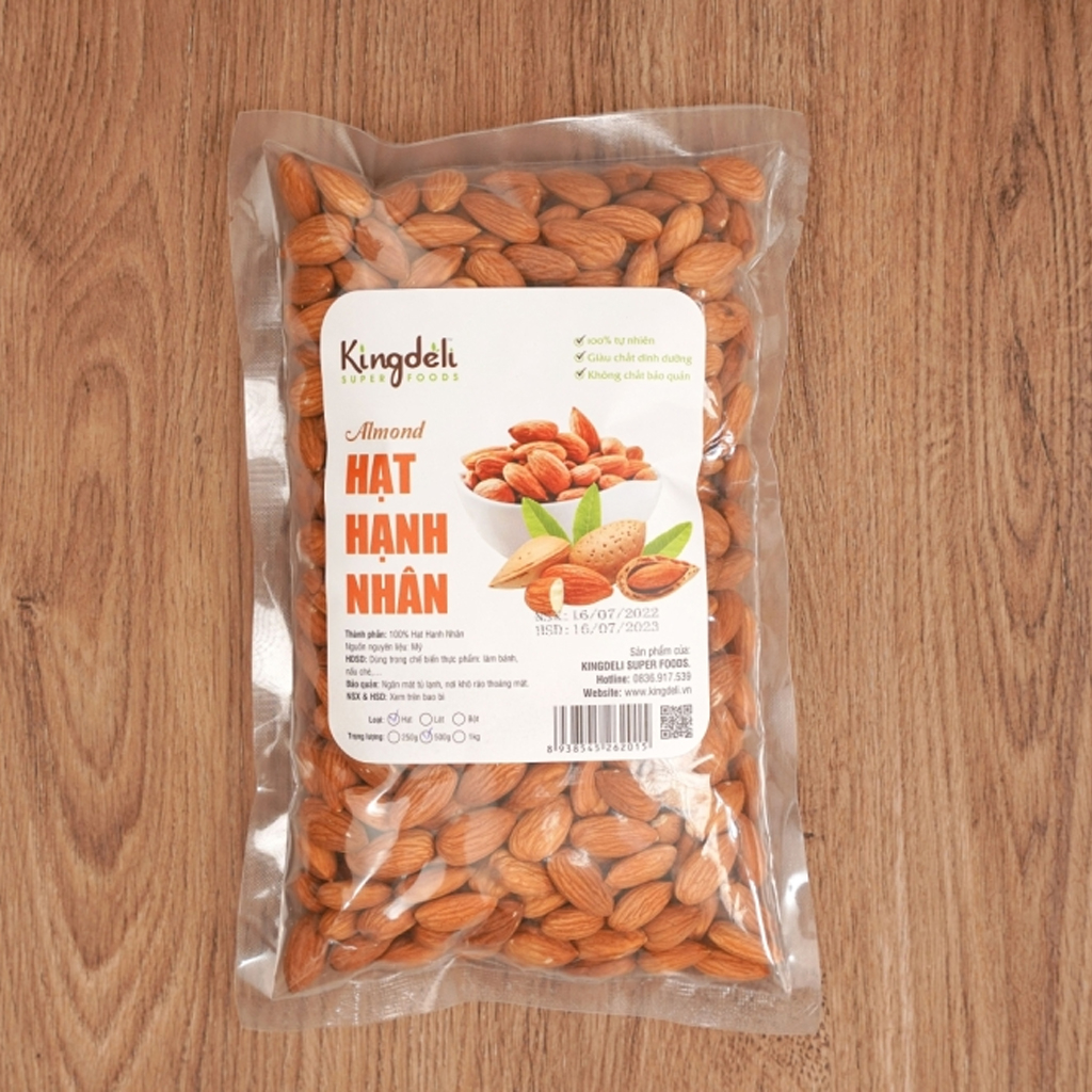 Hạnh nhân khô nguyên hạt tách vỏ 500g