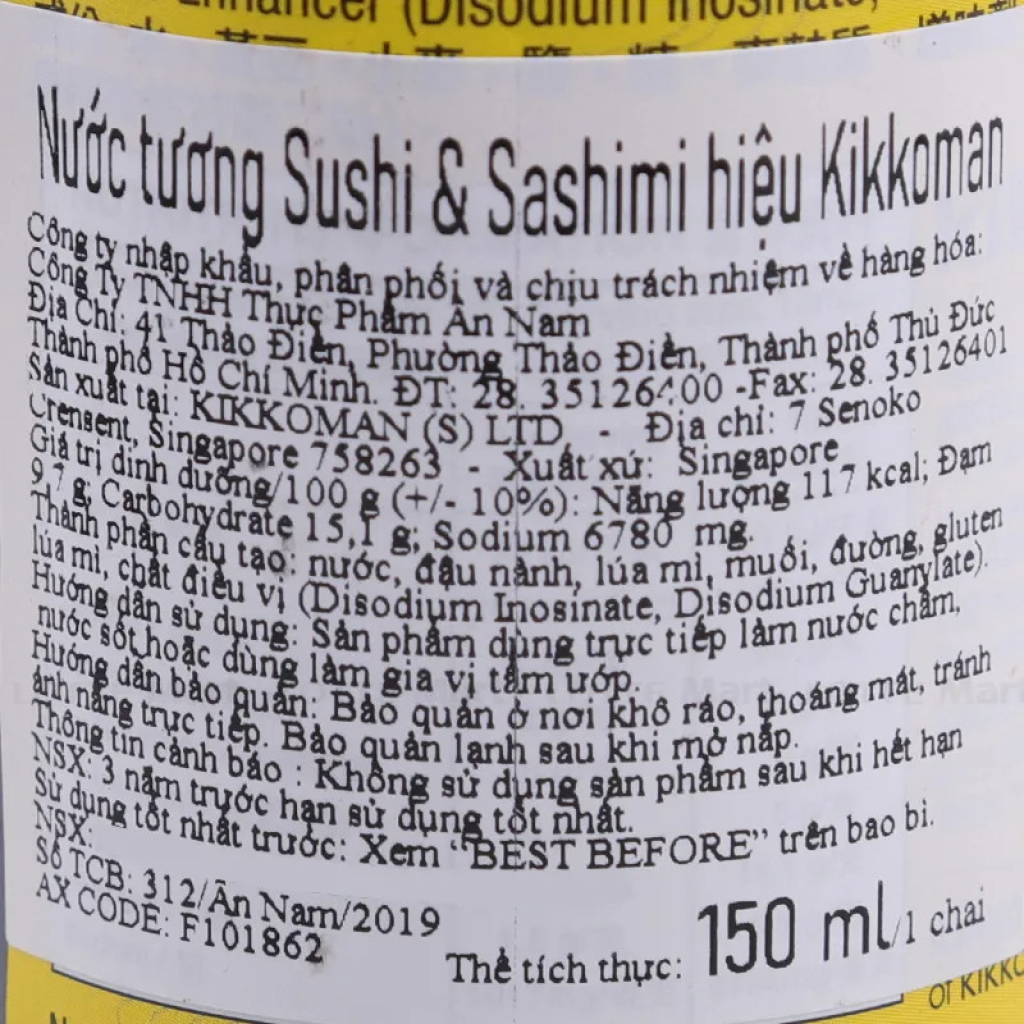 Nước tương Kikkoman Sushi & Sashimi Soy Sauce 150ml