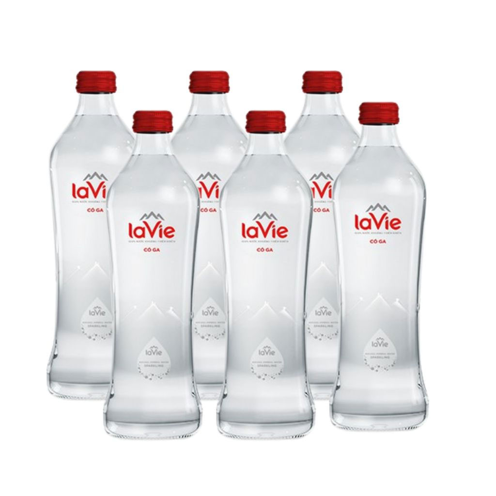 Nước khoáng thiên nhiên không ga LaVie chai thủy tinh 450ml