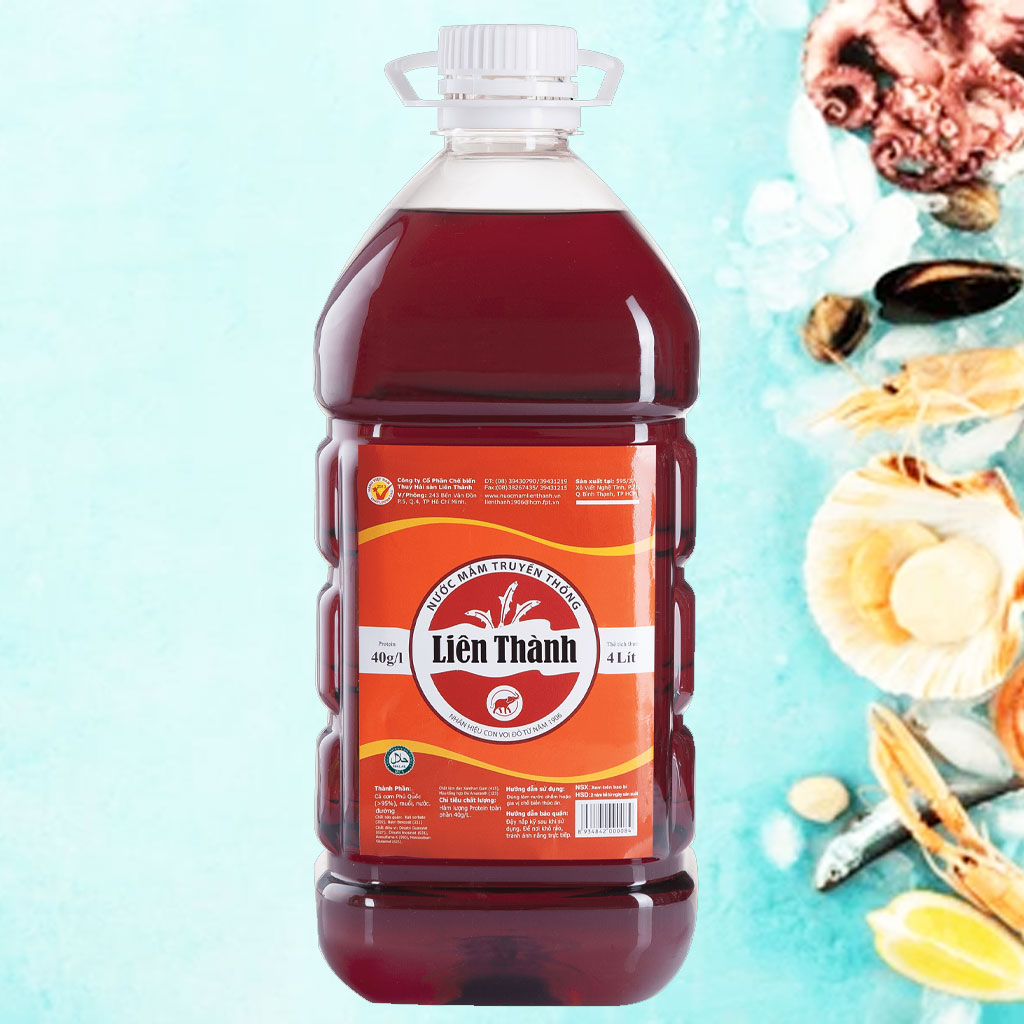 Nước mắm Liên Thành 4 lít 40g Protein/lít