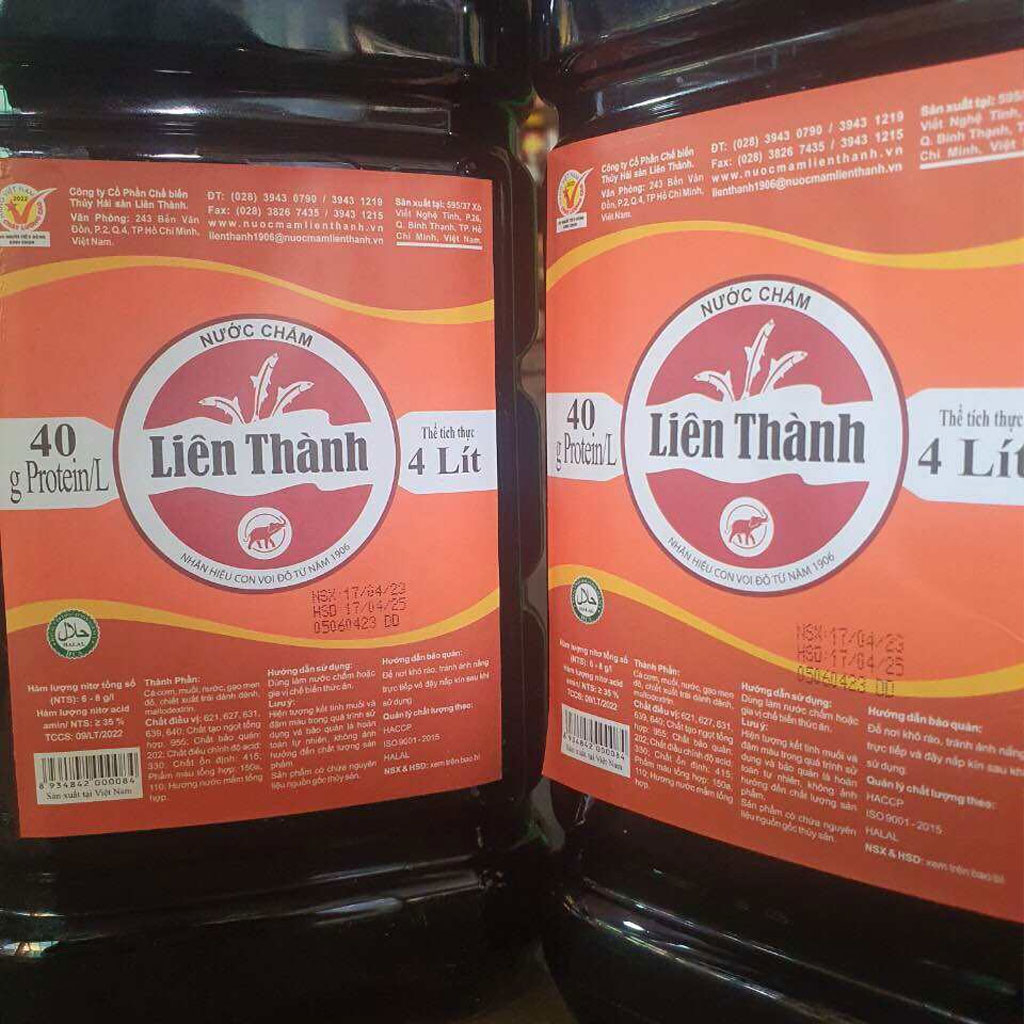Nước mắm Liên Thành 4 lít 40g Protein/lít