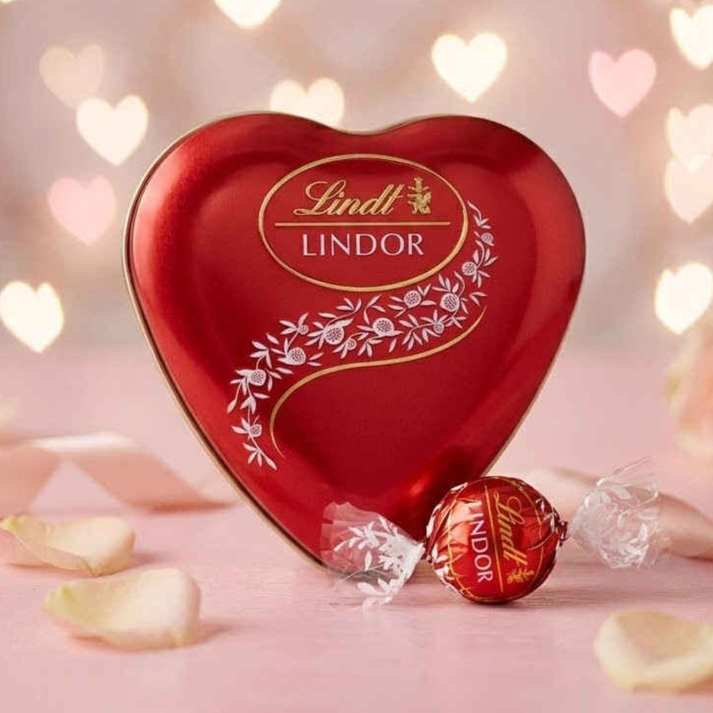 Sôcôla viên Lindt Lindor Milk Crystal Heart Tin 96g F122355
