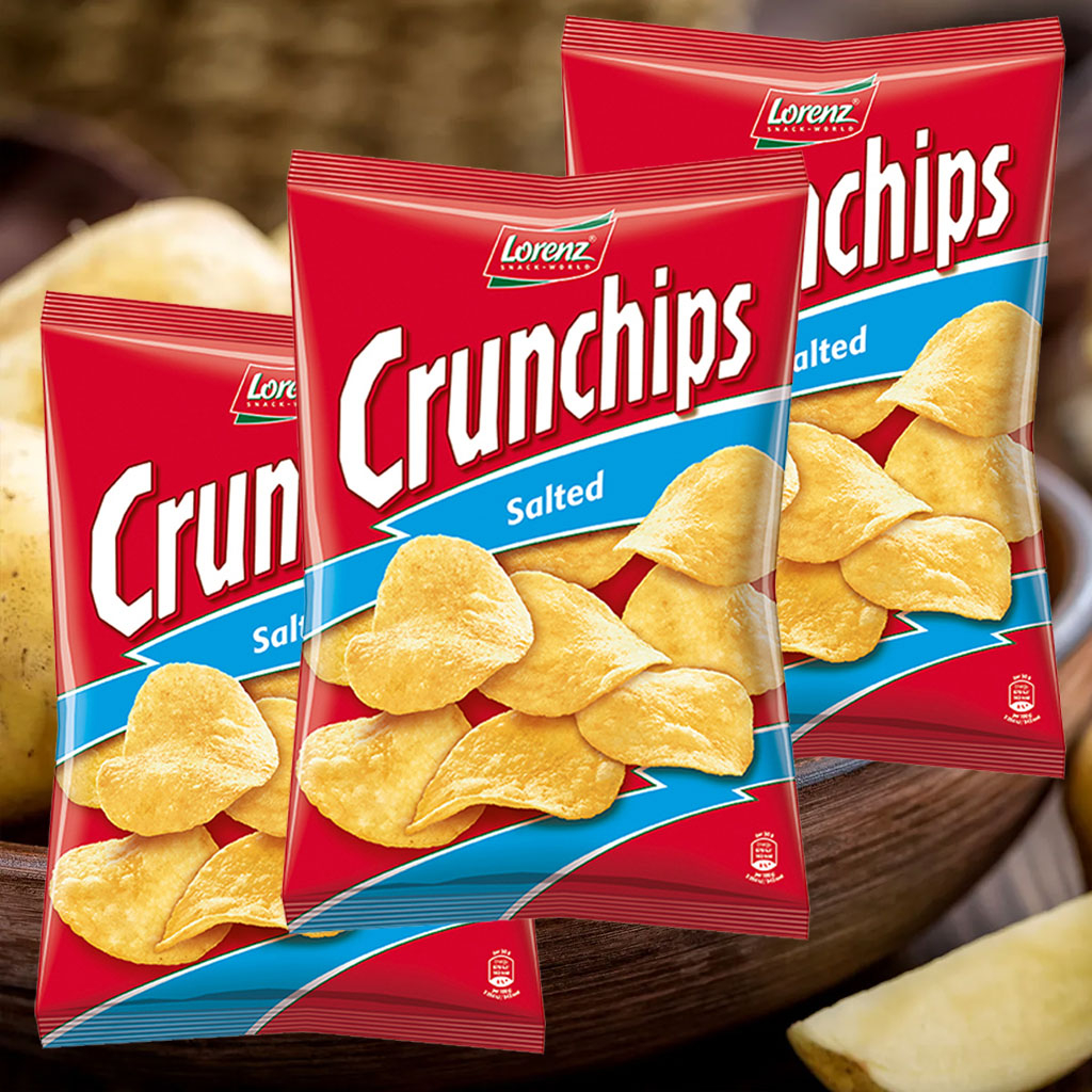 Khoai tây chiên vị muối Lorenz Crunchips Salted 100g F121899