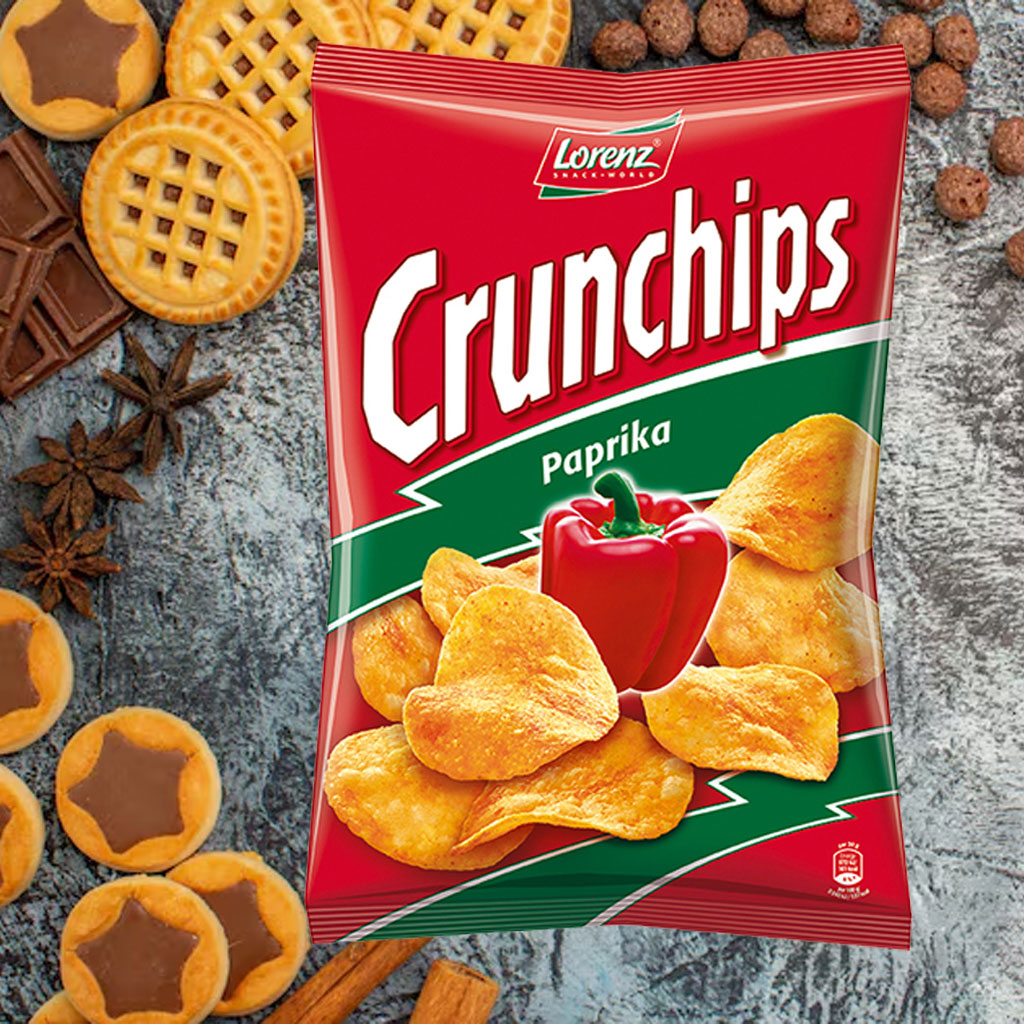 Khoai tây chiên vị ớt Lorenz Crunchips Paprika 100g F121898