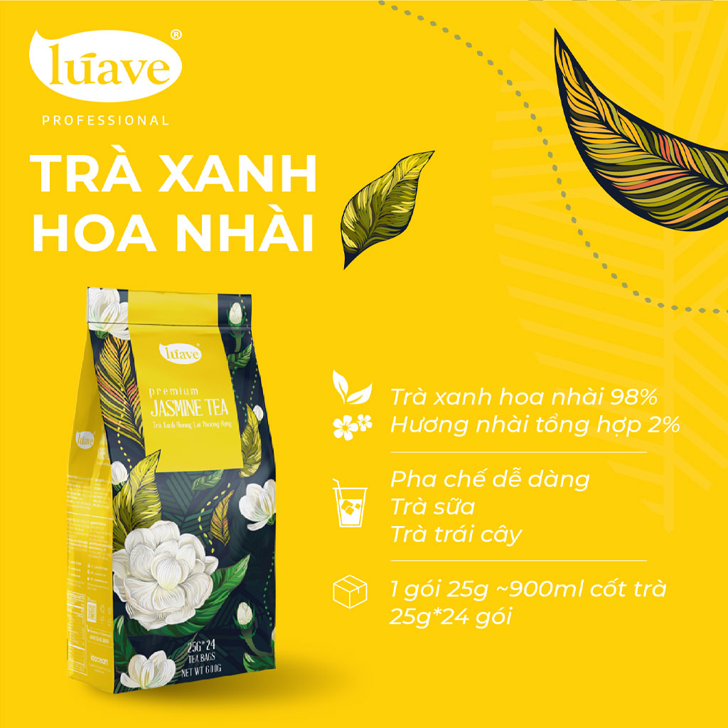 Trà Xanh Hoa Nhài Thượng Hạng Lúave Premium Jasmine Green Tea