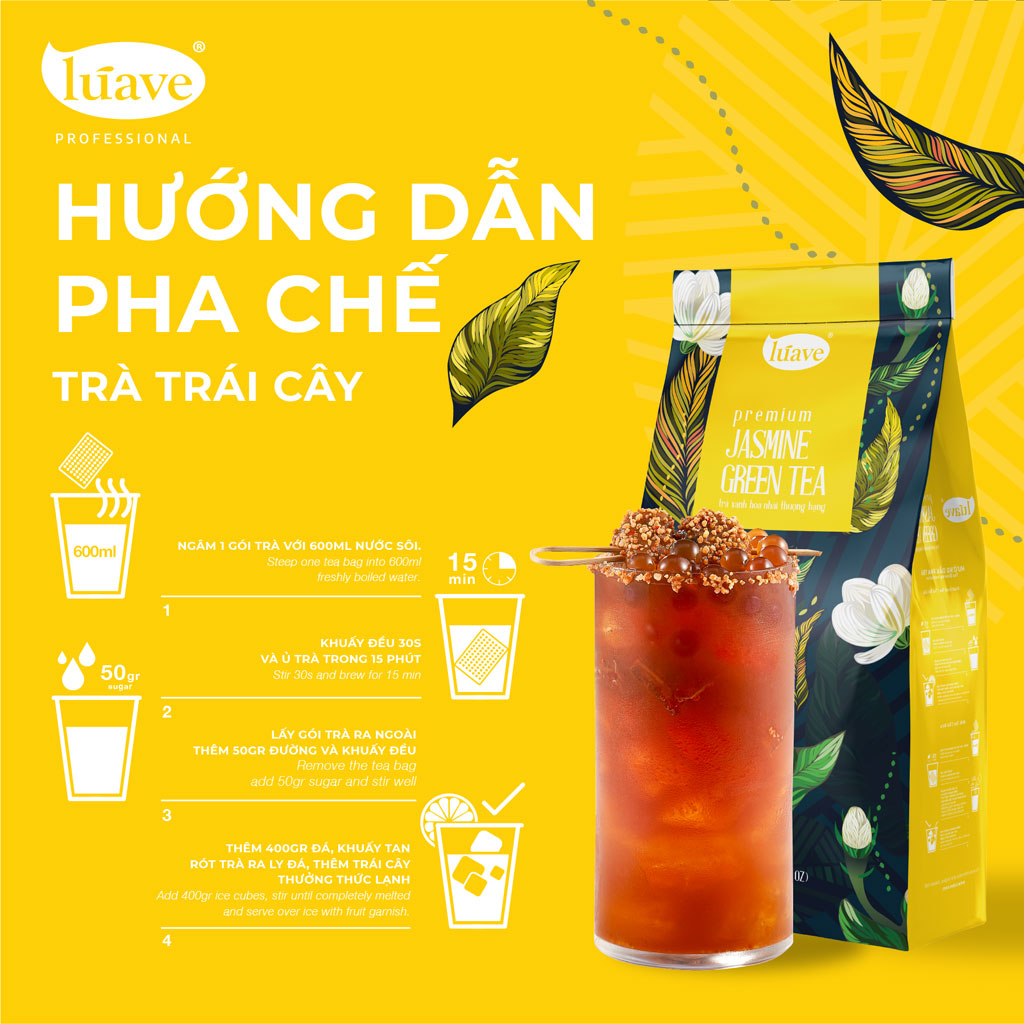 Trà Xanh Hoa Nhài Thượng Hạng Lúave Premium Jasmine Green Tea