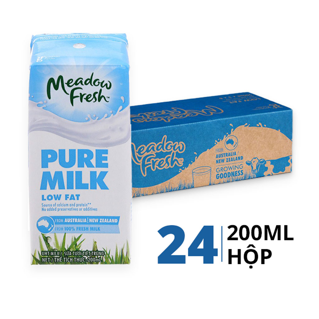 Sữa tươi tiệt trùng ít béo Meadow Fresh 200ml