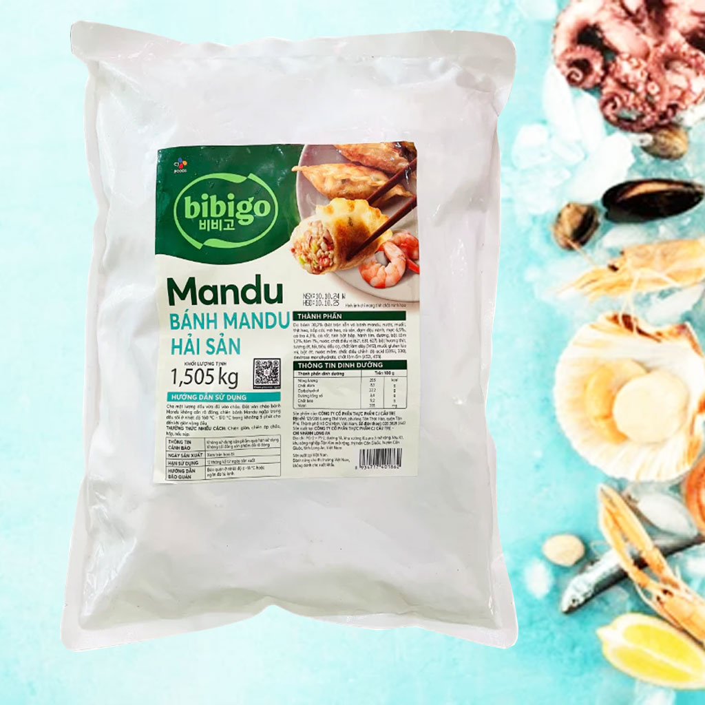 Bánh xếp nhân hải sản Mandu Bibigo CJ 1.505kg