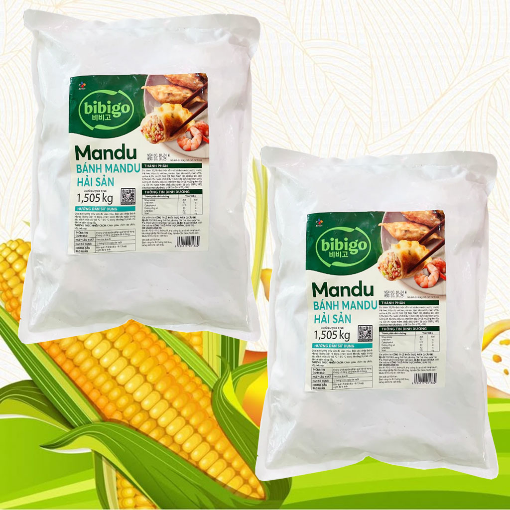 Bánh xếp nhân hải sản Mandu Bibigo CJ 1.505kg