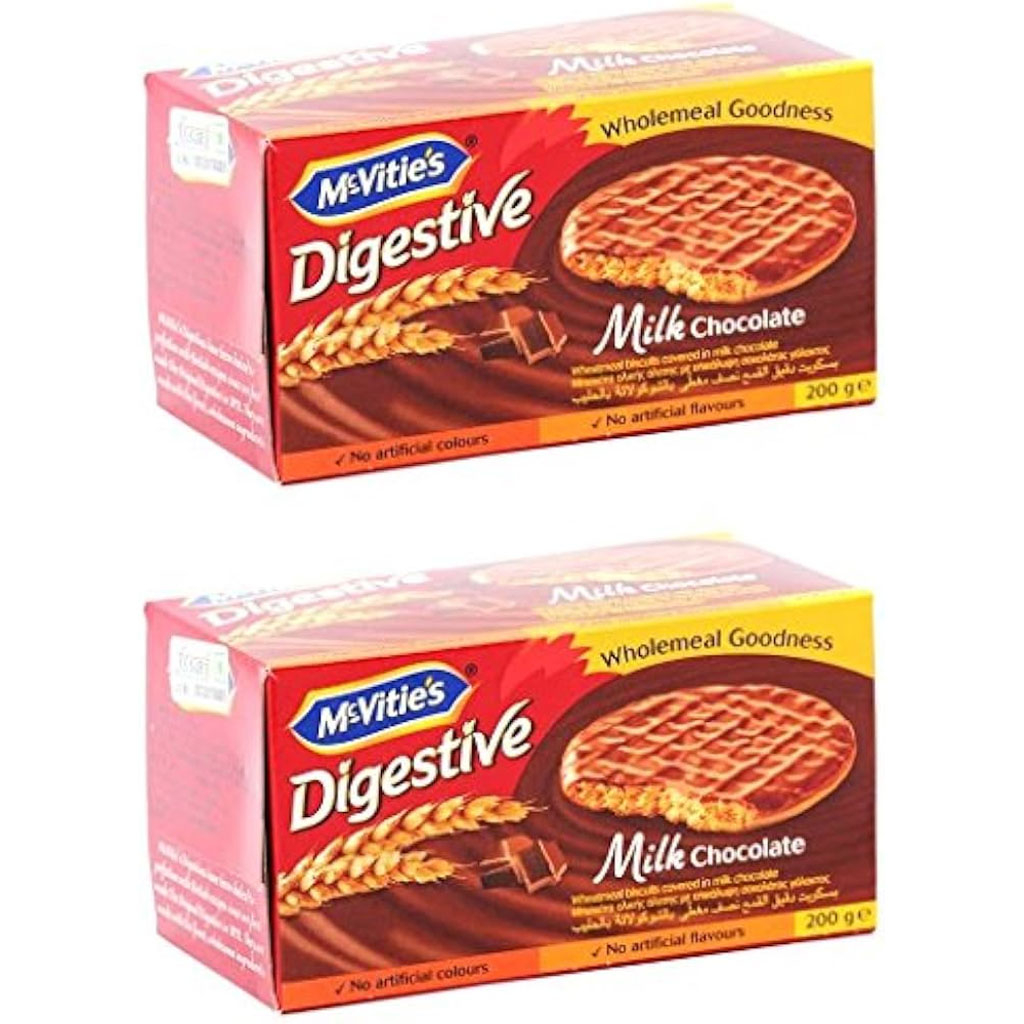 Bánh quy lúa mì nguyên cám sôcôla sữa McVitie's Digestive 200g