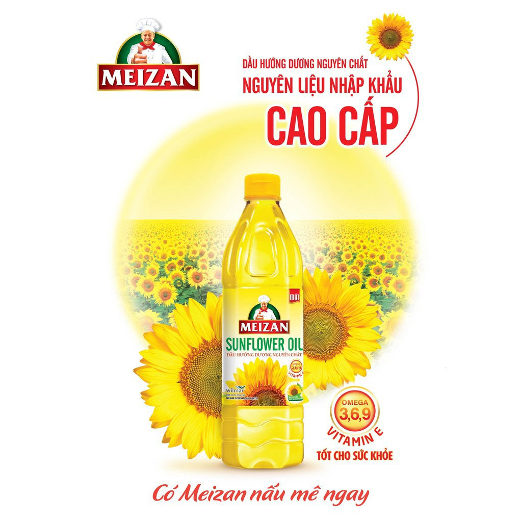 Dầu hướng dương Meizan Pure Sunflower Oil 1 lít